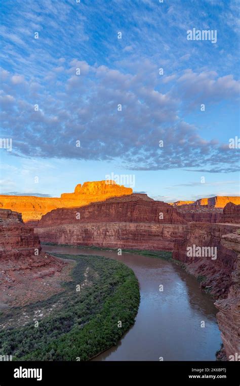 Sunrise Over The Goose Neck Of The Colorado River In Meander Canyon