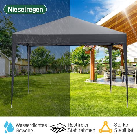 OUTVITA Falt Pavillon WASSERDICHT Pavillion Gartenzelt Dachmaß 2x2m