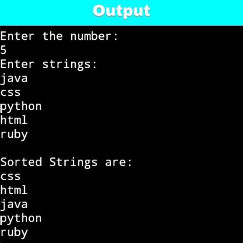 Codeforhunger Learn Coding Easily C Program To Print Strings In Ascending Order