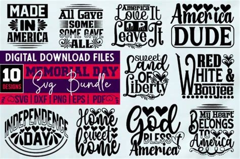 Memorial Day Svg Bundle Graphic By Binasvgbundle Creative Fabrica