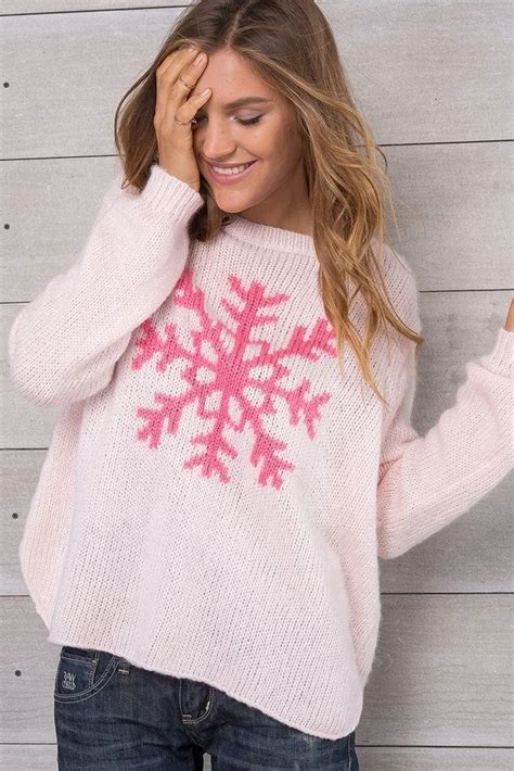 Women S Snowflake Crewneck Sweater S Wooden Ships Knits Winter