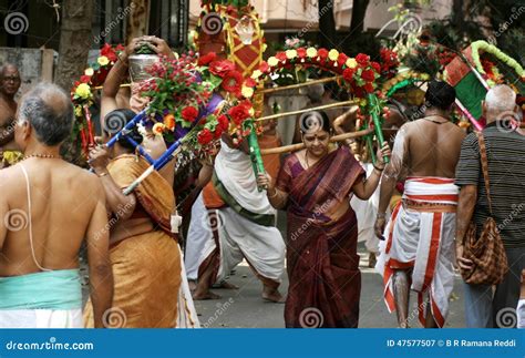 Hindu Devotees Take Procession Of Lord Subramanya Swamy Hyderabad India