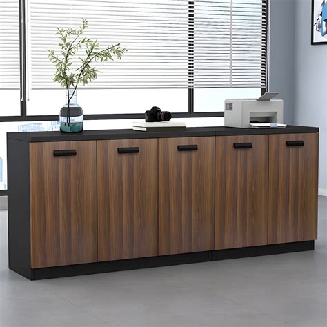 Modern Wood Office Storage Cabinet with Doors and Shelves for Organized ...