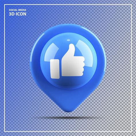 Premium PSD Emoji 3d Like Social Media Shape Pin Button 3d