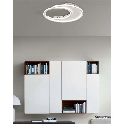 Plafoniera Tonda Led In Metallo E Silicone Lexi W K Bianco