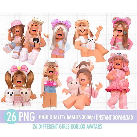 Roblox Girls Png Digital Downloadinstant Download Etsy México