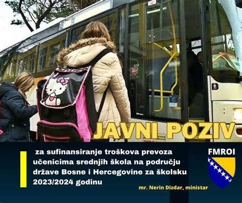 Javni Poziv Za Sufinansiranje Tro Kova Prevoza U Enicima Srednjih Kola