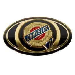 Chrysler Grille Emblem Sticker - Black+Gold