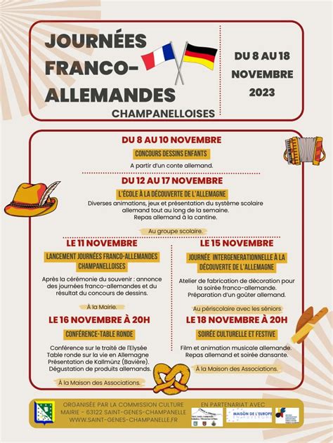 Journées Franco Allemandes En Novembre Mairie De Saint Genès Champanelle