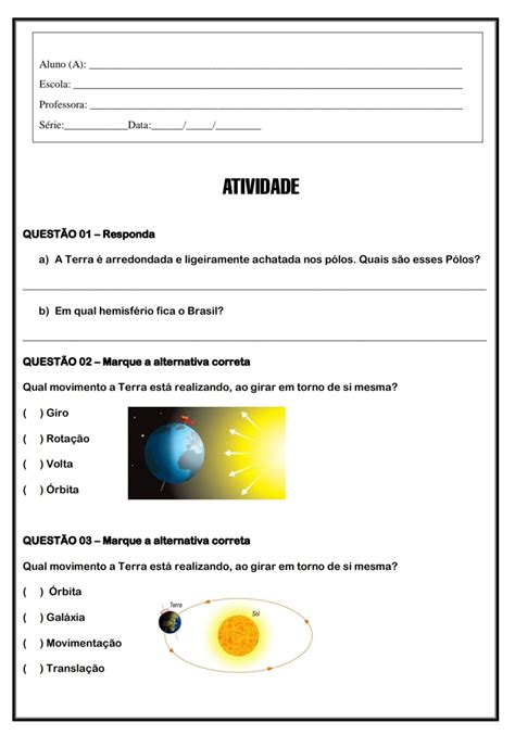 Geografia Atividade Para Trabalhar A Disciplina De Geografia