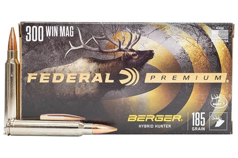 Shop Federal 300 Win Mag 185 Gr Berger Hybrid Hunter 20box For Sale Online Ammunition Store