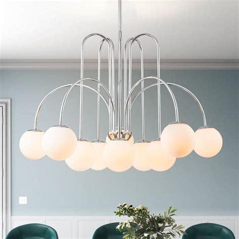 Rrtyo Erik Light Chrome Unique Modern Sputnik Elbow Chandelier For