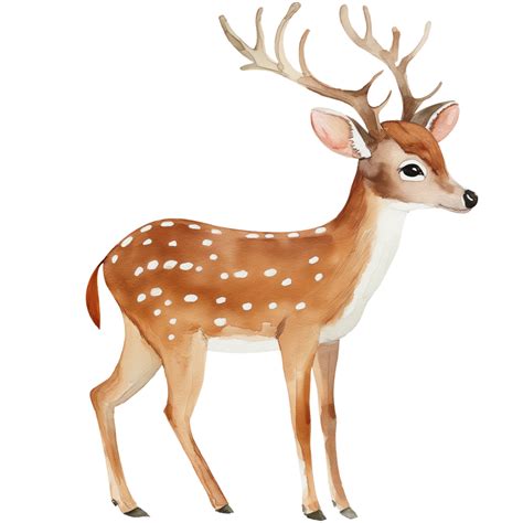 Cute Deer Watercolor Decoration 49875151 Png