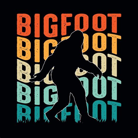 Vintage, Retro Background Bigfoot T shirt design 17275617 Vector Art at ...