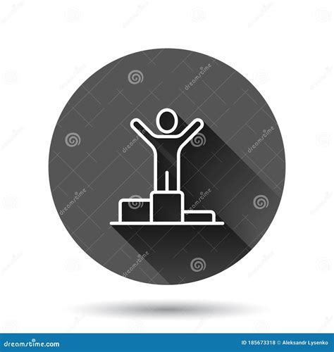 People Win Icon In Flat Style Champion On Podium Vector Illustration