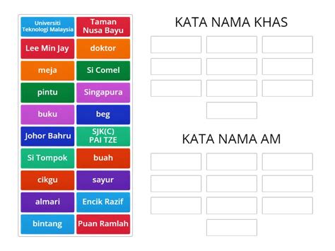 Kata Nama Am Dan Kata Nama Khas Group Sort