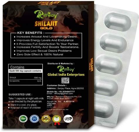 Riffway Shilajit Gold Herbal Formula Capsule Reduce Sex Problems