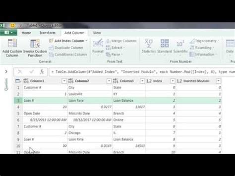 Power Query Index And Modulo Functions Youtube Index Power Query