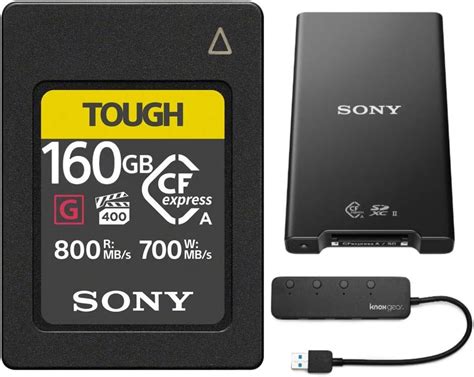 Sony 160gb Cfexpress Memory Card With Reader And Usb Hub Bundle In