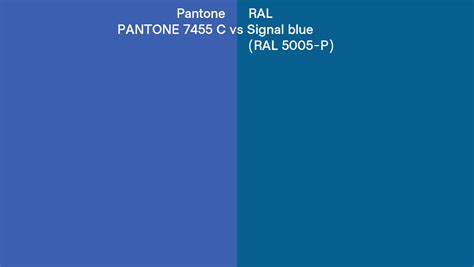 Pantone 7455 C Vs RAL Signal Blue RAL 5005 P Side By Side Comparison