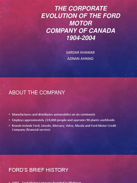 Evolution Of Ford Motors Pdf Ford Motor Company Canada
