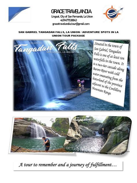 Tangadan Falls in San Gabriel Tour Package | PDF | Lunch | Meal