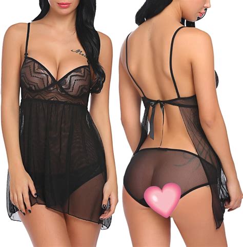 Legros Lingerie Feminina Sexy De Cetim Babydoll Renda E Camisola De