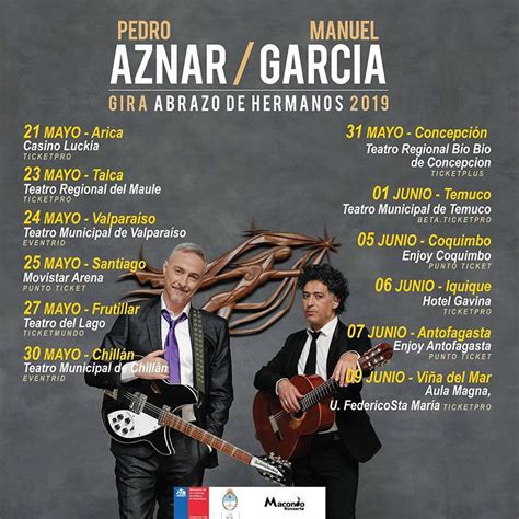 Estas son las fechas de los conciertos Manuel García y Pedro Aznar