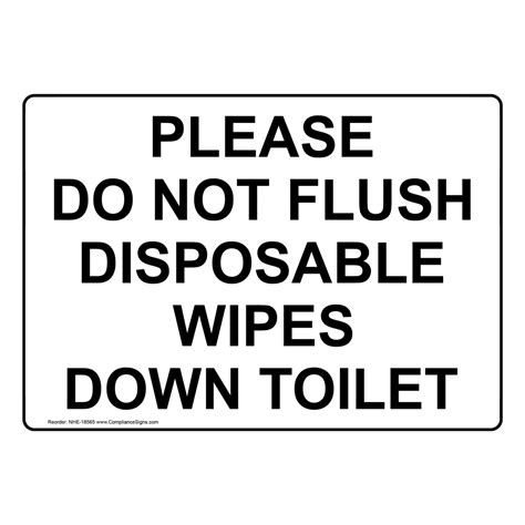 Restrooms Sign - Please Do Not Flush Disposable Wipes Down Toilet