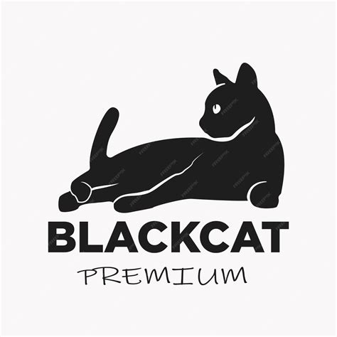 Premium Vector Silhouette Black Cat Logo Design Company