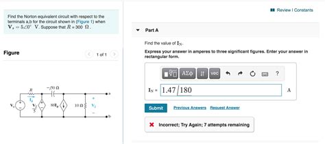 Solved Review Constants Find The Norton Equivalent Circuit Chegg