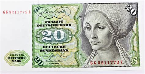 Bundesrepublik Deutschland BRD 20 Deutsche Mark 1977 Bankfrisch MA