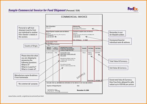 Fedex Invoice Template