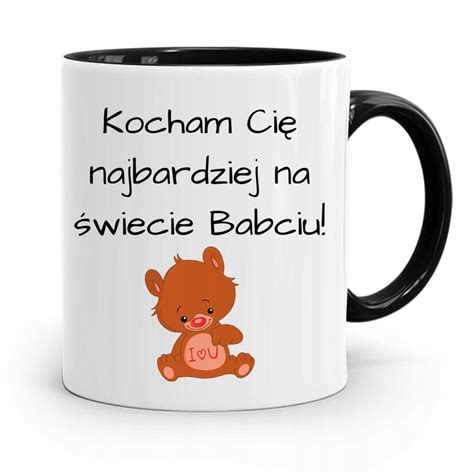 KUBEK CZARNY DZIEŃ BABCI KOCHAM CIĘ NAJBARDZIEJ z Nadrukiem ze Zdjęciem