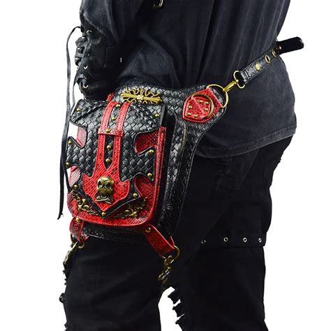 Steampunk Men Waist Bags Retro Leg Storage Crossbody Bags Gothic