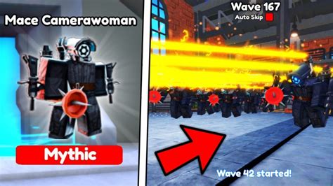 😱 I Got A Brand New Op 🔥 Mace Camerawoman 🥳 Toilet Tower Defense Roblox Youtube