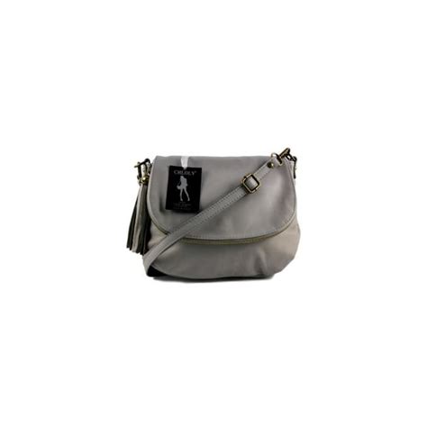 Sac Bandouli Re Cuir Sauvage Mavy Gris Achat Vente Sac