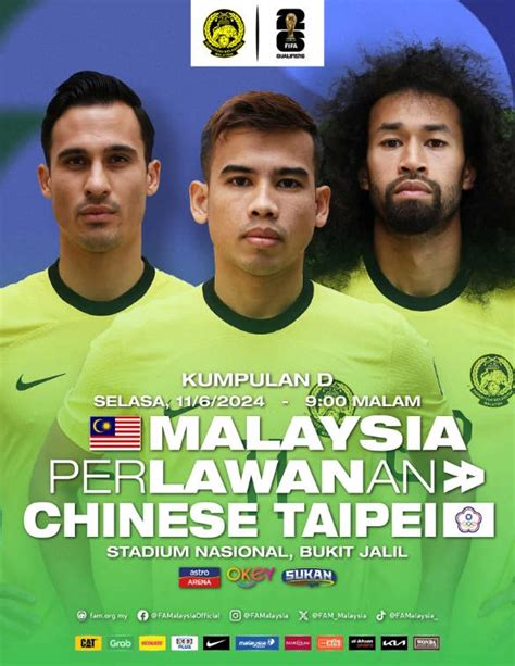 Siaran Langsung Live Streaming Malaysia Vs Chinese Taipei Kelayakan