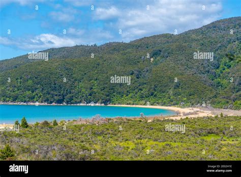 Aerial View Of Onetahuti Beach At Abel Tasman National Park In New