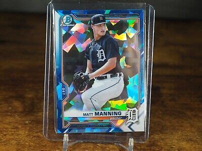 2021 Bowman Sapphire Chrome Prospect BCP 111 Matt Manning Detroit