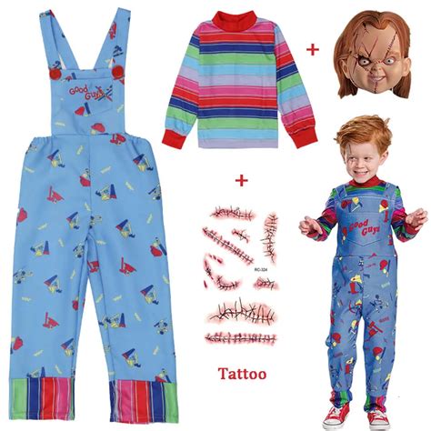 Chucky Cosplay Disfraz De Halloween Para Niños Niñas Jugar Niño Máscara