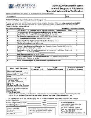 Fillable Online Untaxed Income Verification Form Office Of