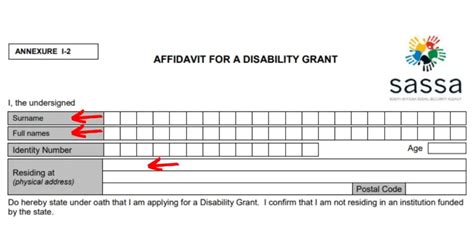 How To Complete The Sassa Disability Grant Affidavit Form