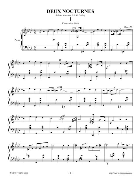 Frederic Chopin Nocturne Sheet Music Notes Chords Download Printable