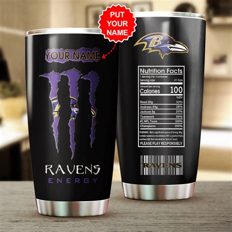 Baltimore Ravens Personalized Tumbler Oz Oz Monster Nfl