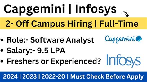 Capgemini Off Campus Hiring Infosys Hiring Salary Lpa