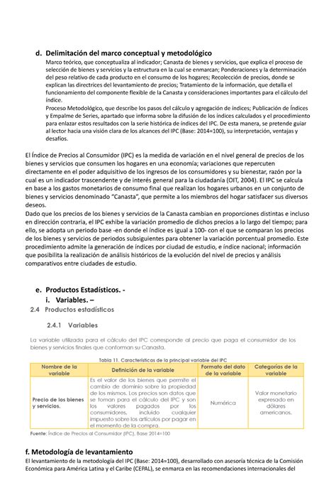 Ipc Deber De Macroeconom A D Delimitaci N Del Marco Conceptual Y