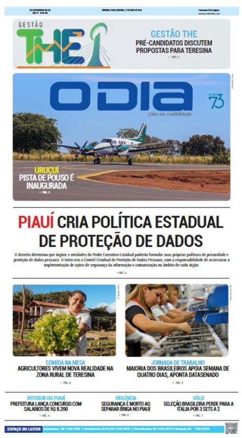 Confira Os Principais Destaques Do Jornal O Dia Desta Segunda Feira