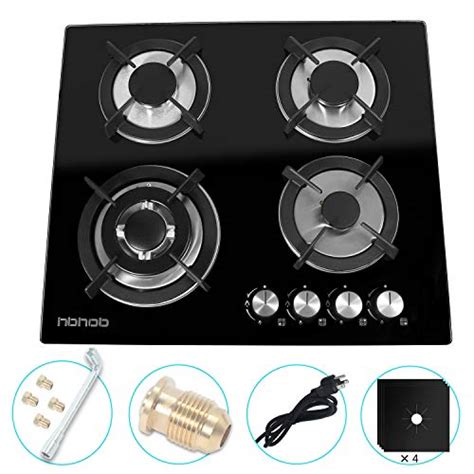 24 Inches Gas Cooktop Tempered Glass Built In Gas Stove 4 Burners Gas