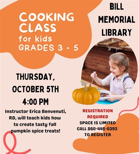 2023 Afterschool Kids’ Cooking Class - BILL MEMORIAL LIBRARY